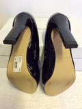 KAREN MILLEN BLACK PATENT LEATHER PEEPTOE HEELS SIZE 3.5/36