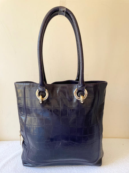 JAEGER DARK PURPLE LEATHER SHOULDER BAG