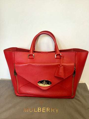 MULBERRY HIBISCUS CLASSIC WILLOW SILKY CALF LEATHER TOTE BAG