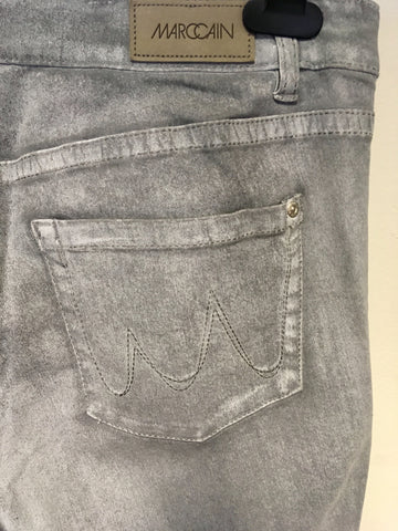 MARCCAIN LIGHT GREY FADED STRAIGHT SLIM LEG JEANS SIZE N5 UK 16