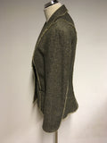 FENN WRIGHT MANSON HERRINGBONE TWEED JACKET SIZE 14