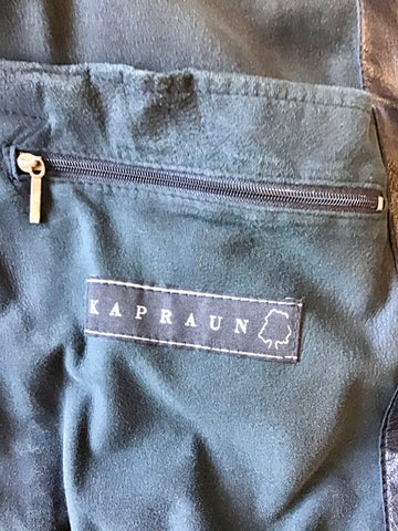 KAPRAUN BLACK LEATHER LIGHTWEIGHT BOMBER JACKET SIZE XL