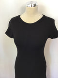 WHISTLES BLACK CAP SLEEVE STRETCH JERSEY DRESS SIZE 12 ALSO SIZE 8/10