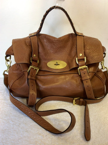 MULBERRY ALEXA OAK TAN BUFFALO LEATHER CROSS BODY STRAP SATCHEL BAG