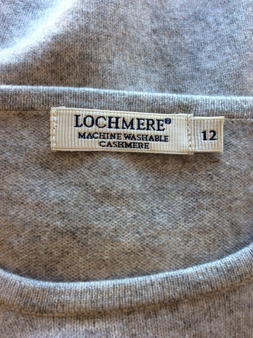 LOCHMERE LIGHT GREY CREW NECK LONG SLEEVE JUMPER SIZE 12