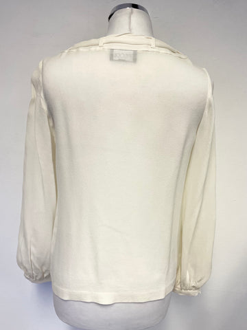 EPISODE 100% SILK IVORY LONG SLEEVED BLOUSE  SIZE 10/12