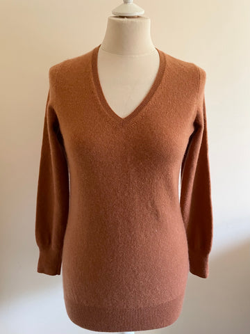 MARKS & SPENCER WOMAN 100% PURE CASHMERE COPPER JUMPER SIZE 10