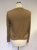 ROBERTO VERINO CAMEL SLEEVELESS KNIT TOP & CARDIGAN TWINSET SIZE 10