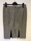 KAREN MILLEN BLACK & WHITE DOGTOOTH PENCIL SKIRT SIZE 10