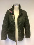JOULES EVERGLADE DARK GREEN QUILTED JACKET SIZE 10