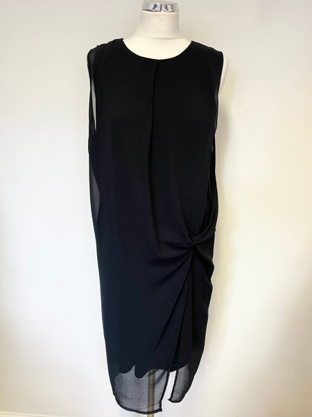 BRAND NEW VERA MODA BLACK SLEEVELESS CHIFFON OVERLAY SHIFT DRESS SIZE XS
