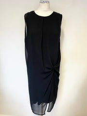 BRAND NEW VERA MODA BLACK SLEEVELESS CHIFFON OVERLAY SHIFT DRESS SIZE XS