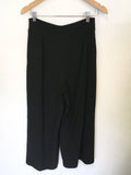 WHISTLES BLACK HIGH WAIST CROP WIDE LEG TROUSERS SIZE 10