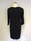 JAMES LAKELAND BLACK PRINT PANEL 3/4 SLEEVE DRESS SIZE 16