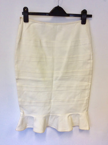 DONNA KARAN SIGNATURE WHITE JACKET & PENCIL SKIRT SUIT SIZE 8