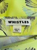 BRAND NEW WHISTLES LIME GREEN LEAF PRINT A LINE MIDI SKIRT SIZE 14