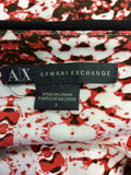 ARMANI EXCHANGE RED,WHITE & BLACK PRINT CUT OUT BACK DRESS SIZE 6