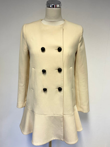 ZARA WOMAN BUTTERMILK LONG FLUTTED HEM JACKET SIZE S