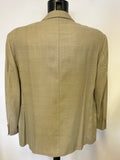 MARKS & SPENCER ITALIAN 100% WOOL BEIGE CHECK TAILORED JACKET SIZE 46S