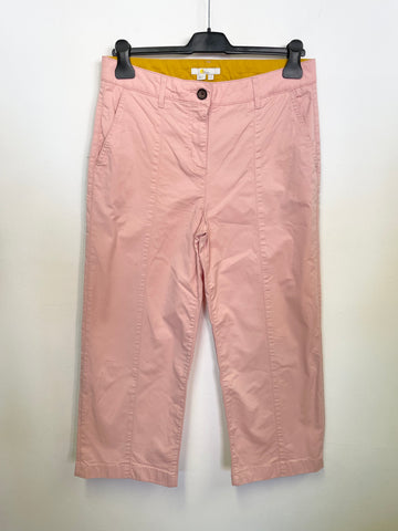 BRAND NEW BODEN PINK STRAIGHT LEG COTTON CROP TROUSERS SIZE 12R