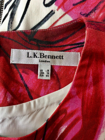 LK BENNETT LACONIA ROSE PRINT PENCIL DRESS SIZE 16