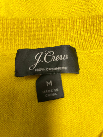 J CREW MUSTARD & BLACK MERCI BEAUCOUP 100% CASHMERE JUMPER SIZE M