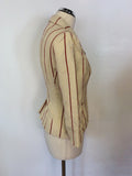 SAMPLE MULBERRY CREAM & RED LINEN & COTTON JACKET SIZE 10