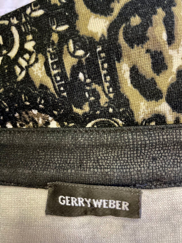 GERRY WEBER BLACK PRINT 3/4 SLEEVE STRETCH JERSEY DRESS SIZE 10