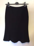 HOBBS BLACK PURE NEW WOOL JACKET & FLUTED SKIRT SUIT SIZE 10