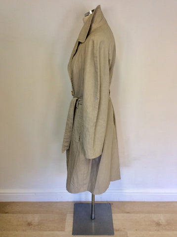 EDINA RONAY BEIGE LINEN & COTTON BELTED MAC/COAT SIZE 16