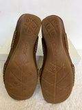 GABOR COMFORT TAN LEATHER SLIP ON MULES SIZE 4.5/37.5 G