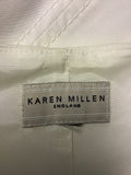 KAREN MILLEN WHITE & BLACK LACE TRIM HALTERNECK DRESS SIZE 16