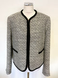 JAEGER BLACK & WHITE TWEED JACKET & SKIRT SUIT SIZE 14/16