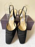 JOSEPH AZAGURY LONDON BLACK SATIN SLINGBACK HEELS SIZE 7/40