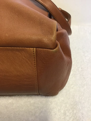 LUIS ESTEVE CHESTNUT BROWN LEATHER SHOULDER BAG