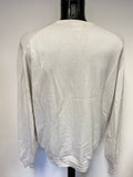 MARKS & SPENCER BEST OF BRITISH PORCELAIN 100% CASHMERE V NECK JUMPER SIZE XXL.