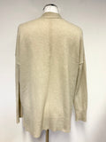 THE WHITE COMPANY 100% CASHMERE BEIGE V NECK JUMPER SIZE M