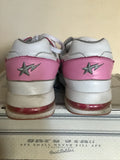 BAPE STA * A BATHING APE  FOOT SOLDIER WHITE WITH PINK GREY TRIM  TRAINERS SIZE 10 / 44.5