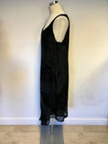 BRAND NEW MARINA RINALDI BLACK SILK & VELVET DESIGN LONG DRESS & JACKET SIZE 25 UK 20