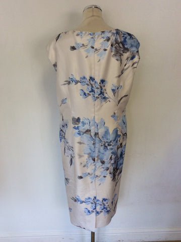 JACQUES VERT BLUE & WHITE FLORAL PRINT SPECIAL OCCASION DRESS SIZE 18