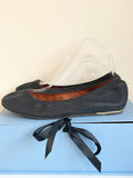 LANVIN PARIS BLACK CALFSKIN LEATHER CLASSIC BALLET FLATS  SIZE 6/39