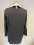 BELLE VERE GREY COLLARED WITH BEADING 3/4 SLEEVE JUMPER SIZE  XL UK 16