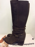 BRAND NEW HUSH PUPPIES BROWN WAX LEATHER KNEE LENGTH BOOTS SIZE 6/39