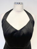 COAST BLACK HALTER NECK SATEEN SPECIAL OCCASION PENCIL DRESS SIZE 12