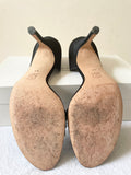 LK BENNETT BLACK SATIN OPEN TOE CUT OUT SIDE SPECIAL OCCASION HEELS SIZE 7.5/41