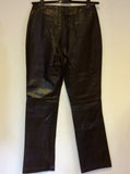 COTTON TRADERS BLACK LEATHER TROUSERS SIZE 12