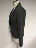 JAEGER GREY WOOL PINSTRIPE JACKET SIZE 10