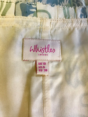 WHISTLES CREAM FLORAL PRINT SILK SPECIAL OCCASION DRESS SIZE 10