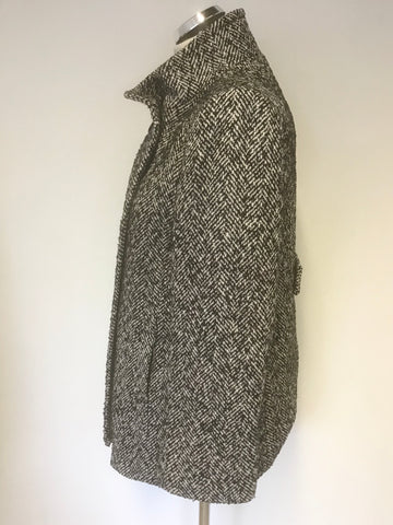 WINDSMOOR BLACK & WHITE WEAVE SHORT COAT SIZE 12