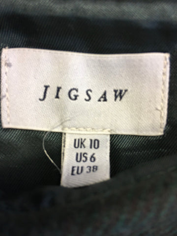 JIGSAW DARK GREEN WOOL BLEND A LINE SHORT SKIRT SIZE 10
